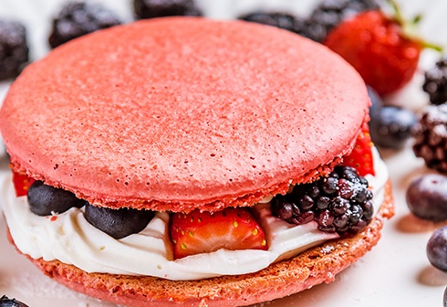 Macaron de frutas vermelhas