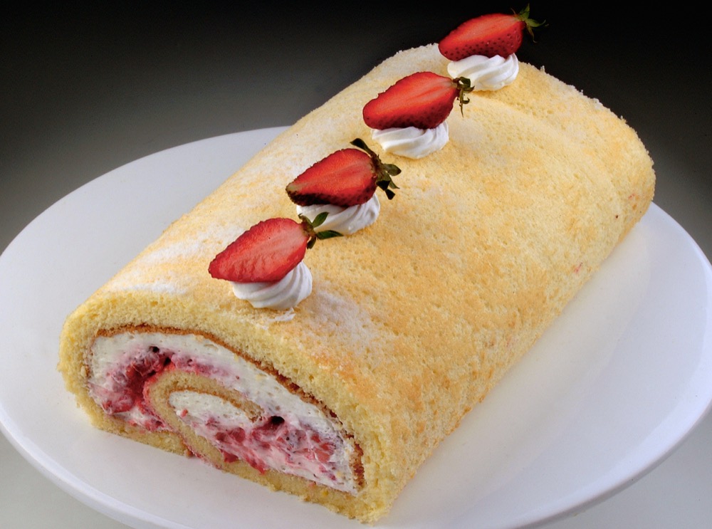 Rocambole de Morango Diet